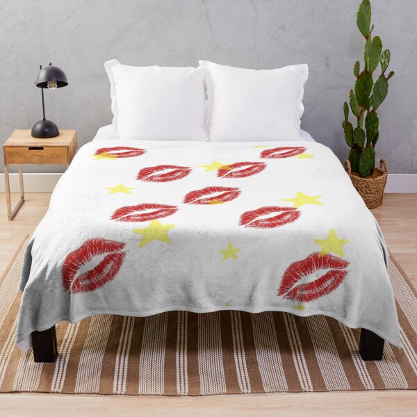 Item preview, Retro Kiss Mark and Twinkle Stars Print designed and sold by LoraDesign98.