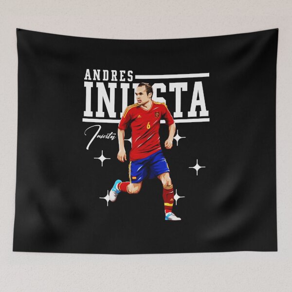 Item preview, Andres Iniesta Spain Jersey Running Football Pose designed and sold by Mickieurkett.
