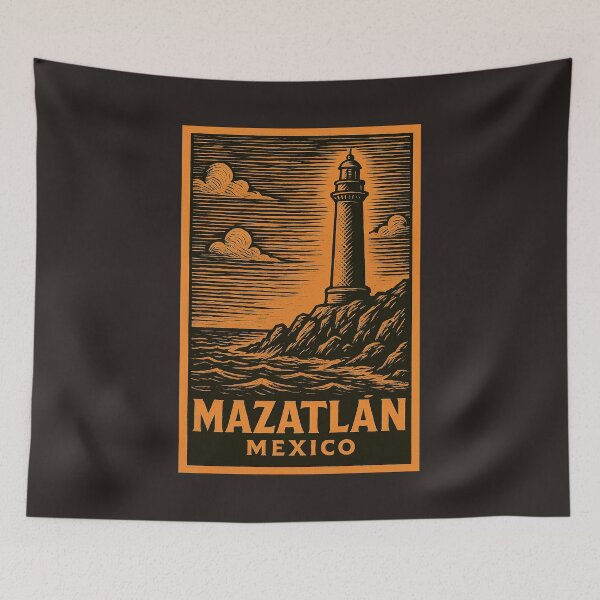 Item preview, Mazatlan Mexico Linocut Style  designed and sold by Thistle-TShop.