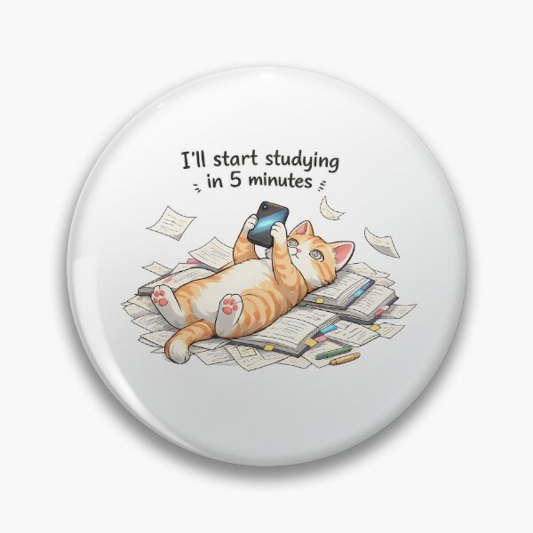 Item preview, Funny Cat Studying Quote For Students Who Procrastinate Daily designed and sold by mdimac.