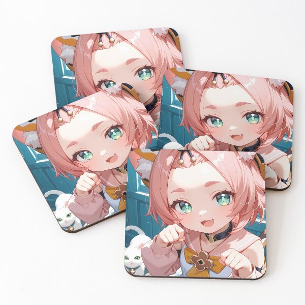 Item preview, Diona Genshin Impact Kawaii Cat Girl Close Up With Teal Eyes designed and sold by CarlosBender.