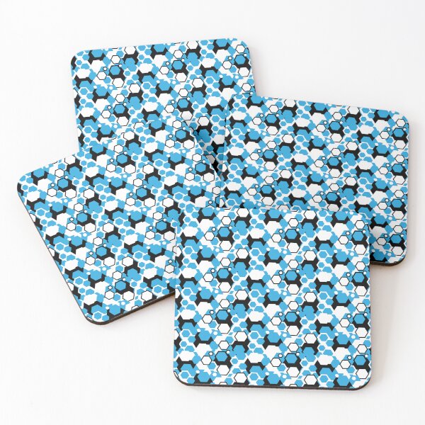 Item preview, Neon Hex-Cell - BLUE Honeycomb Geometric Mosaic designed and sold by The Nomadic Designs.