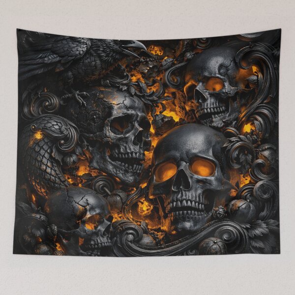Item preview, Ember Skulls & Raven designed and sold by Kaleidoscope Print.