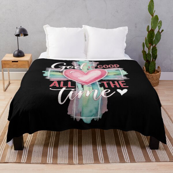 Item preview, God is Good All The Time - Colorful Christian Cross & Heart Art designed and sold by GraceGiggles.