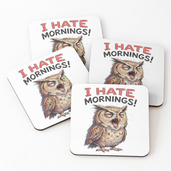Item preview, Grumpy Morning Owl – I Hate Mornings designed and sold by The Bureau Of Boops.