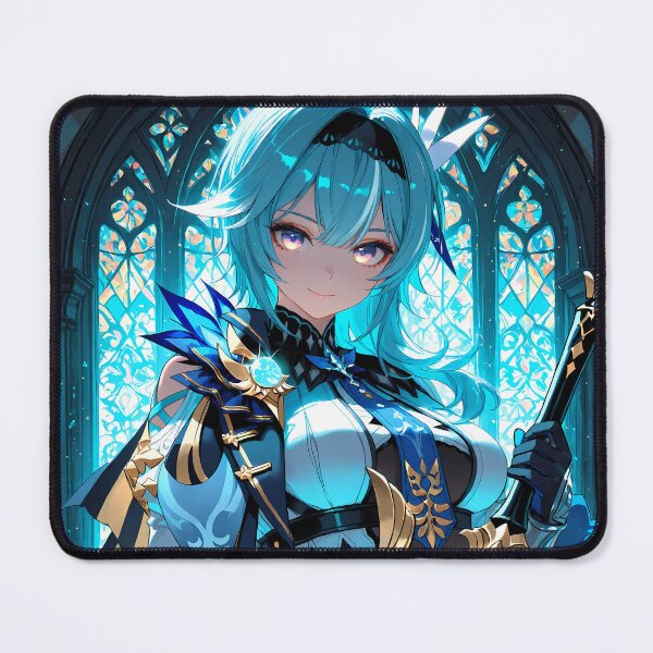 Item preview, Eula Genshin Impact Cathedral Scene With Stained Glass And Cryo Glow designed and sold by CarlosBender.