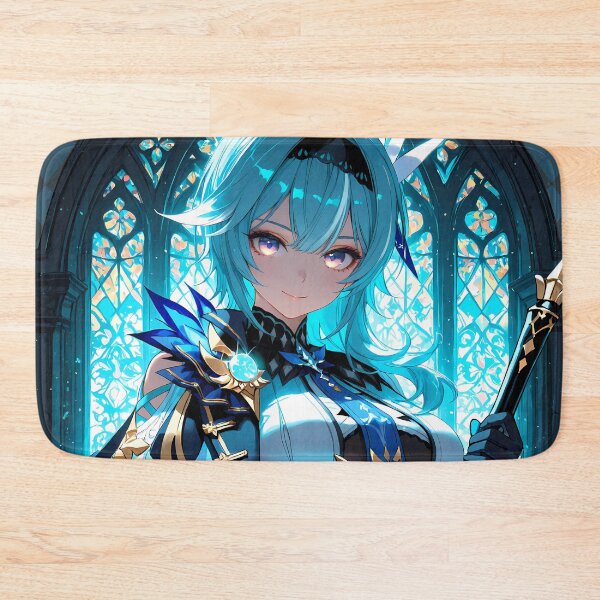 Item preview, Eula Genshin Impact Cathedral Scene With Stained Glass And Cryo Glow designed and sold by CarlosBender.