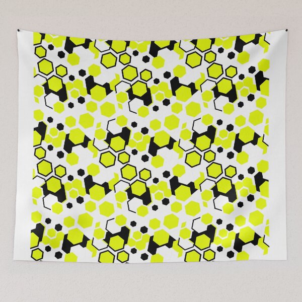 Item preview, Neon Hex - Cell - YELLOW Honeycomb Geometric Mosaic designed and sold by The Nomadic Designs.
