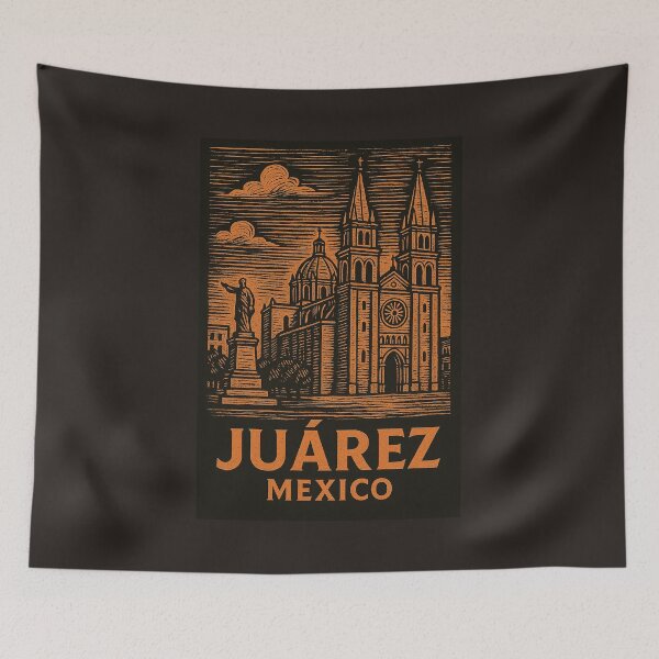 Item preview, Juarez Mexico Linocut Style  designed and sold by Thistle-TShop.