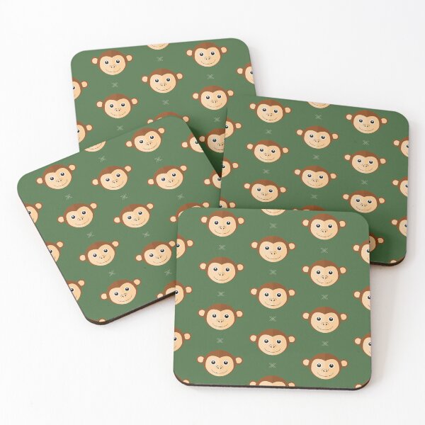 Item preview, Monkey heads on green designed and sold by reneesillus.