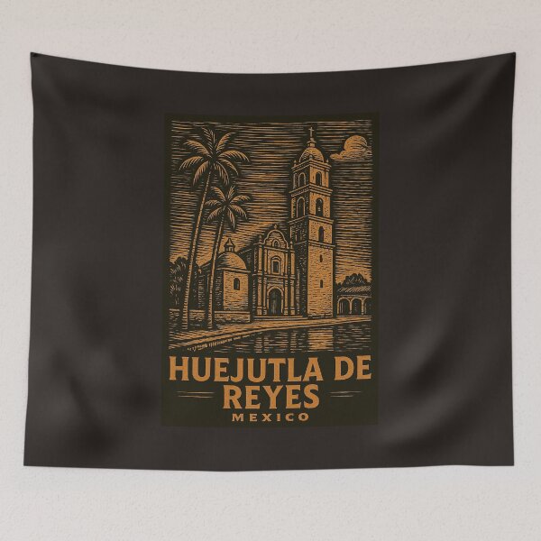 Item preview, Huejutla de Reyes Mexico Linocut Style  designed and sold by Thistle-TShop.