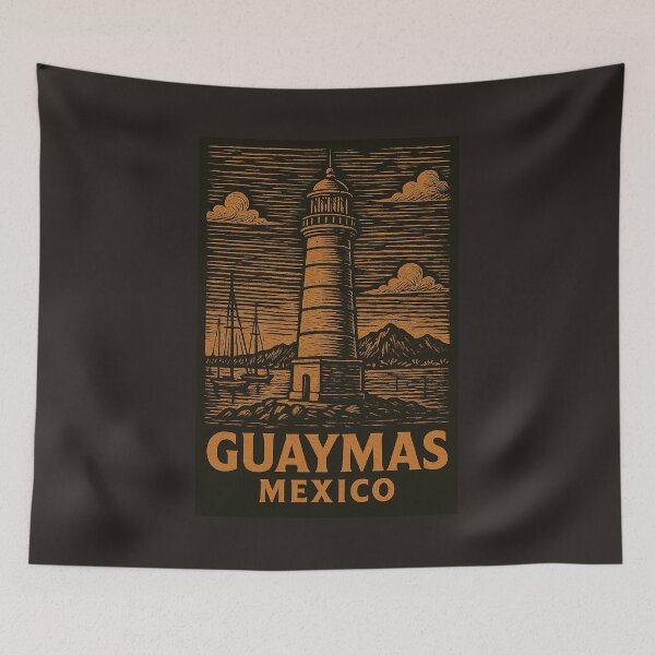 Item preview, Guaymas Mexico Linocut Style  designed and sold by Thistle-TShop.