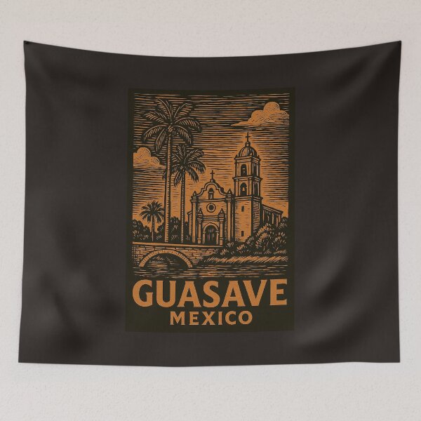 Item preview, Guasave Mexico Linocut Style  designed and sold by Thistle-TShop.