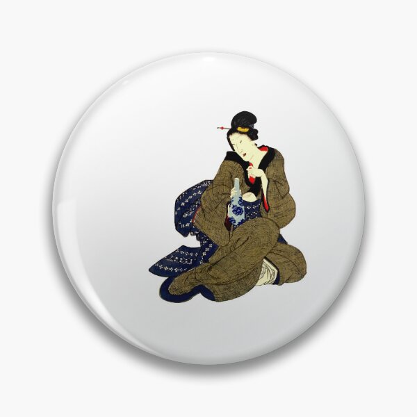 Item preview, Japan Ukiyoe stripe kimono woman drinking alcohol designed and sold by Ukiyoe_japan.