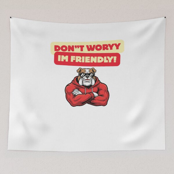 Item preview, Don’t Worry I’m Friendly Boxer Dog – Funny Tough Boxer Hoodie Design designed and sold by HubCreates.
