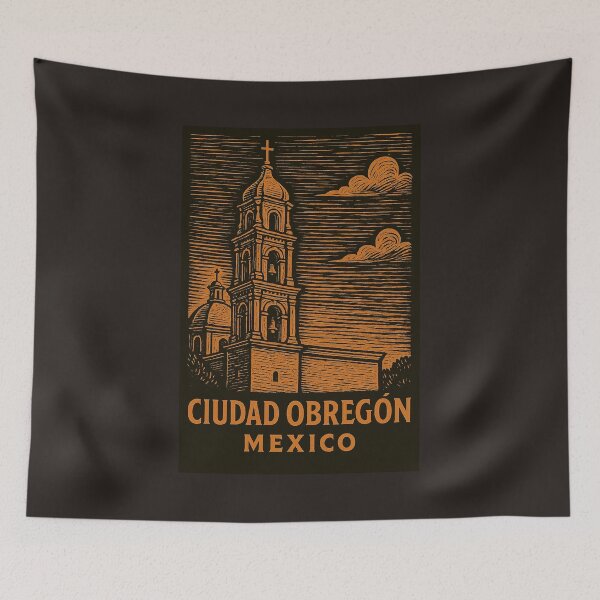 Item preview, Ciudad Obregon Mexico Linocut Style  designed and sold by Thistle-TShop.