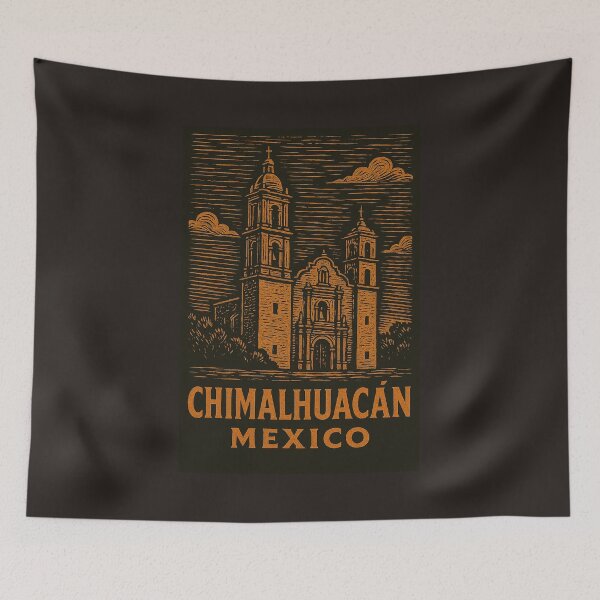 Item preview, Chimalhuacan Mexico Linocut Style  designed and sold by Thistle-TShop.