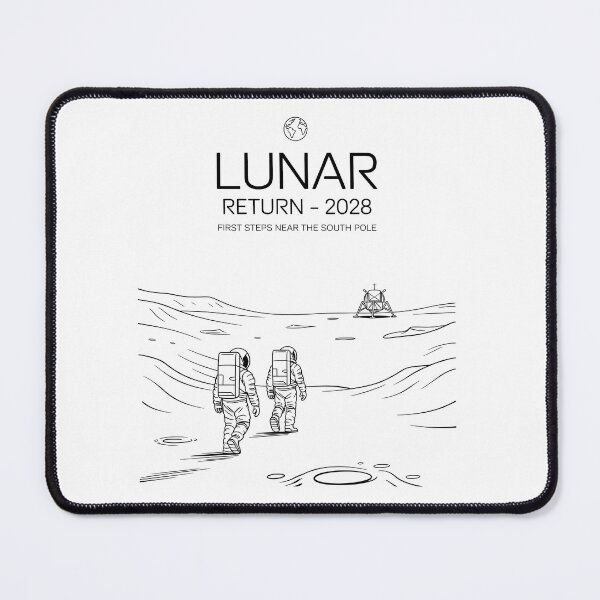 Item preview, moon mission - lunar south pole - 2028 moon landing - space patch - fictional mission - lunar exploration – selenology - space science - Orbital mechanics - Lunar site analysis designed and sold by JansenGS.