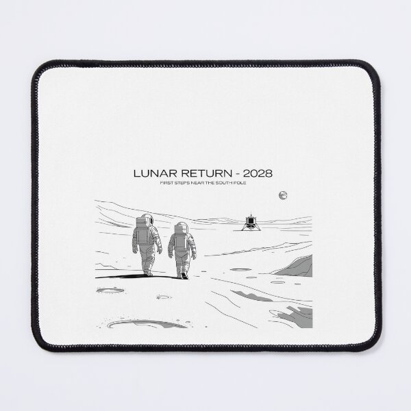 Item preview, moon mission - lunar south pole - 2028 moon landing - Space architecture - Extraterrestrial engineering - Lunar schematic - South Pole Moon mission - Mission patch aesthetic - Technical spacewear designed and sold by JansenGS.