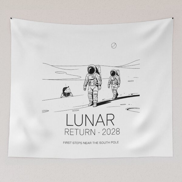 Item preview, 2028 moon landing - Mission data schematic - South Pole descent - 2028 Moon surface operations - Next-gen astronaut - Field science - Lunar researcher – Astrogeology - Science expedition designed and sold by JansenGS.