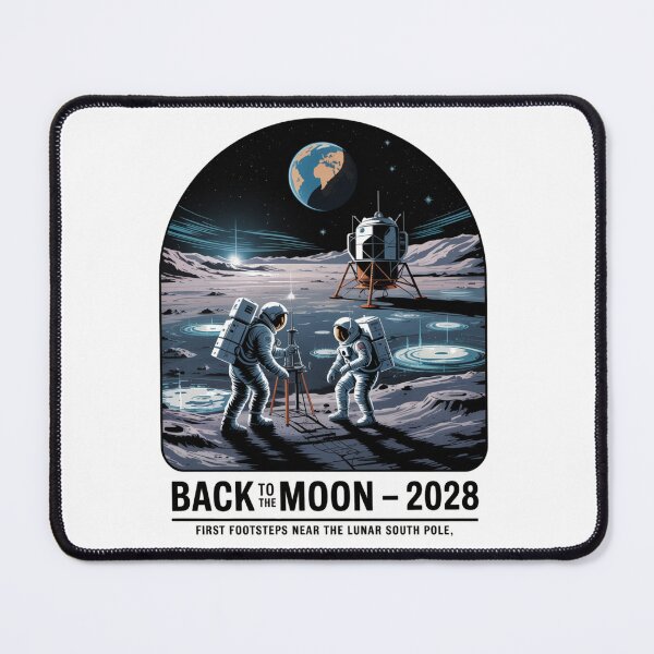Item preview, moon mission - lunar south pole - 2028 moon landing - space patch - fictional mission - lunar exploration – selenology - space science - Orbital mechanics - Lunar site analysis designed and sold by JansenGS.