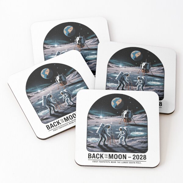 Item preview, moon mission - lunar south pole - 2028 moon landing - space patch - fictional mission - lunar exploration – selenology - space science - Orbital mechanics - Lunar site analysis designed and sold by JansenGS.