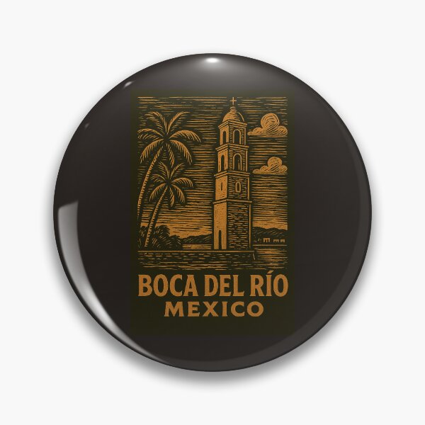 Item preview, Boca del Rio Mexico Linocut Style  designed and sold by Thistle-TShop.