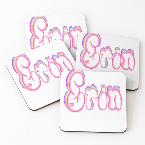 Item preview, Erin Name - Personalized pink Bubble Letters Daisy Flowers gift for girls and women named Erin designed and sold by Artonmytee.
