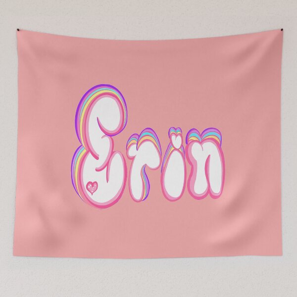 Item preview, Erin Name - Personalized pink Bubble Letters Daisy Flowers gift for girls and women named Erin designed and sold by Artonmytee.