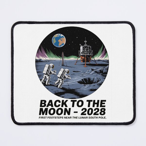 Item preview, moon mission - lunar south pole - 2028 moon landing - Space architecture - Extraterrestrial engineering - Lunar schematic - South Pole Moon mission - Mission patch aesthetic - Technical spacewear designed and sold by JansenGS.