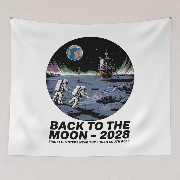 Item preview, moon mission - lunar south pole - 2028 moon landing - Space architecture - Extraterrestrial engineering - Lunar schematic - South Pole Moon mission - Mission patch aesthetic - Technical spacewear designed and sold by JansenGS.