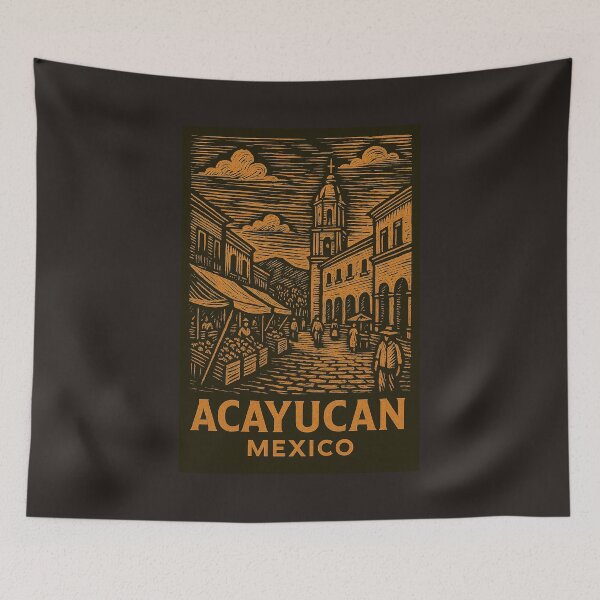Item preview, Acayucan Mexico Linocut Style  designed and sold by Thistle-TShop.