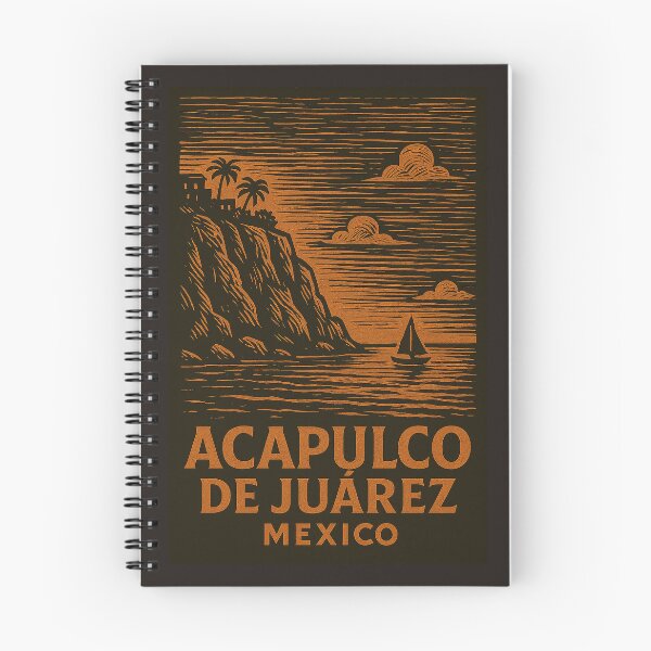 Item preview, Acapulco de Juarez Mexico Linocut Style  designed and sold by Thistle-TShop.