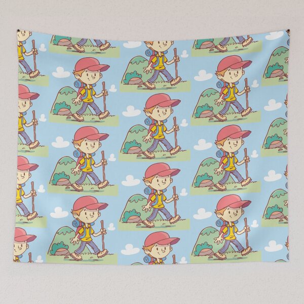 Item preview, boy was walking in nature by the hill designed and sold by duxpavlic.