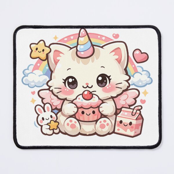 Item preview, Caticorn Kawaii Sticker – Cute Unicorn Cat with Heart designed and sold by DrizzyV.