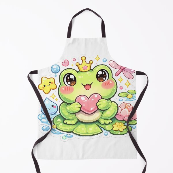 Item preview, Kawaii Frog Sticker – Cute Frog with Heart designed and sold by DrizzyV.