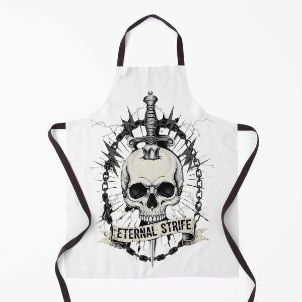 Item preview, Gothic Skull Dagger Art – Eternal Strife, Lightning Chains Warrior Tattoo Flash Design designed and sold by Luminari Creations.