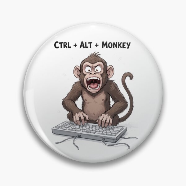 Item preview, Ctrl + Alt + Monkey — Screaming Monkey Tech Humor Design designed and sold by WearContext.