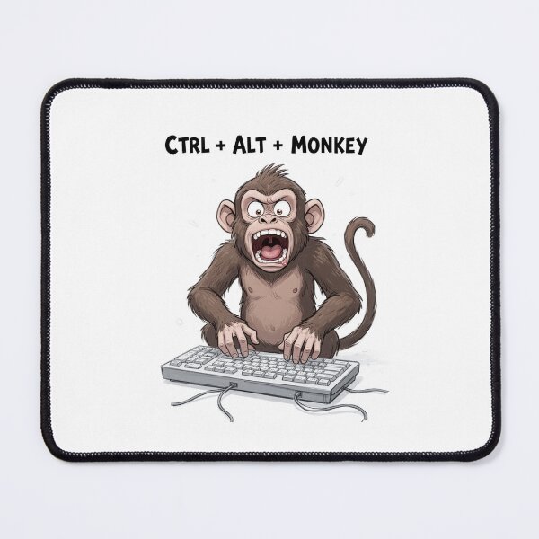 Item preview, Ctrl + Alt + Monkey — Screaming Monkey Tech Humor Design designed and sold by WearContext.