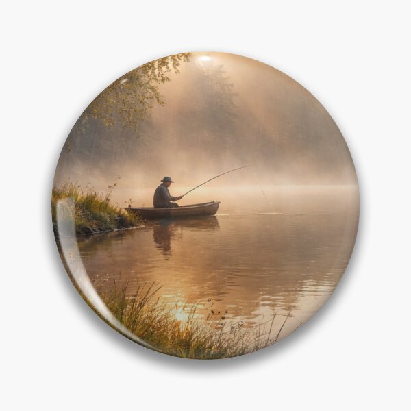 Item preview, Peaceful angler in the fog by the lake designed and sold by Sigtrix.