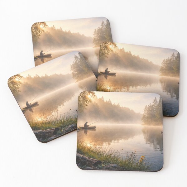 Item preview, Peaceful angler in the fog by the lake designed and sold by Sigtrix.