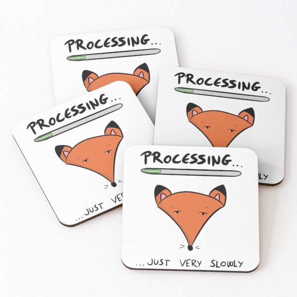 Item preview, Processing Just Very Slowly Funny Fox Loading Bar designed and sold by DesignFreakArt.