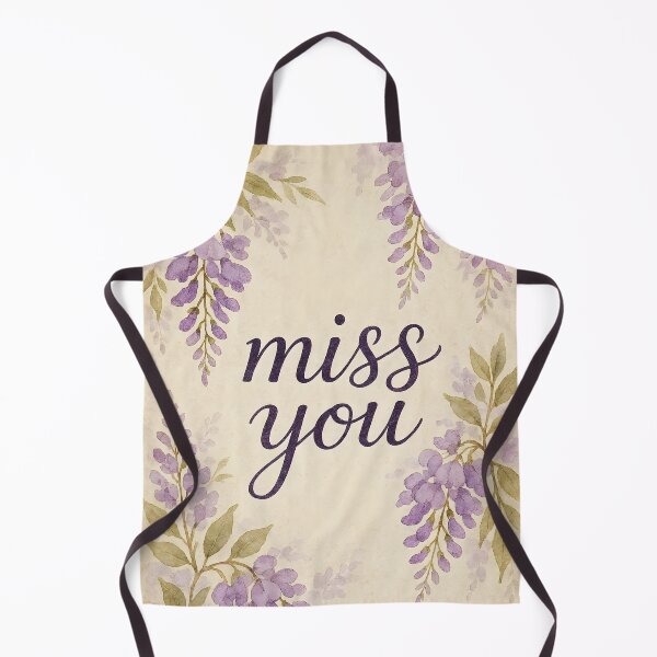 Item preview, Miss You – Wisteria Watercolor Border on Vintage Paper designed and sold by EmeraldeaArt.
