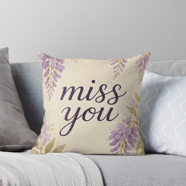Item preview, Miss You – Wisteria Watercolor Border on Vintage Paper designed and sold by EmeraldeaArt.