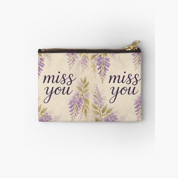 Item preview, Miss You – Wisteria Watercolor Border on Vintage Paper designed and sold by EmeraldeaArt.
