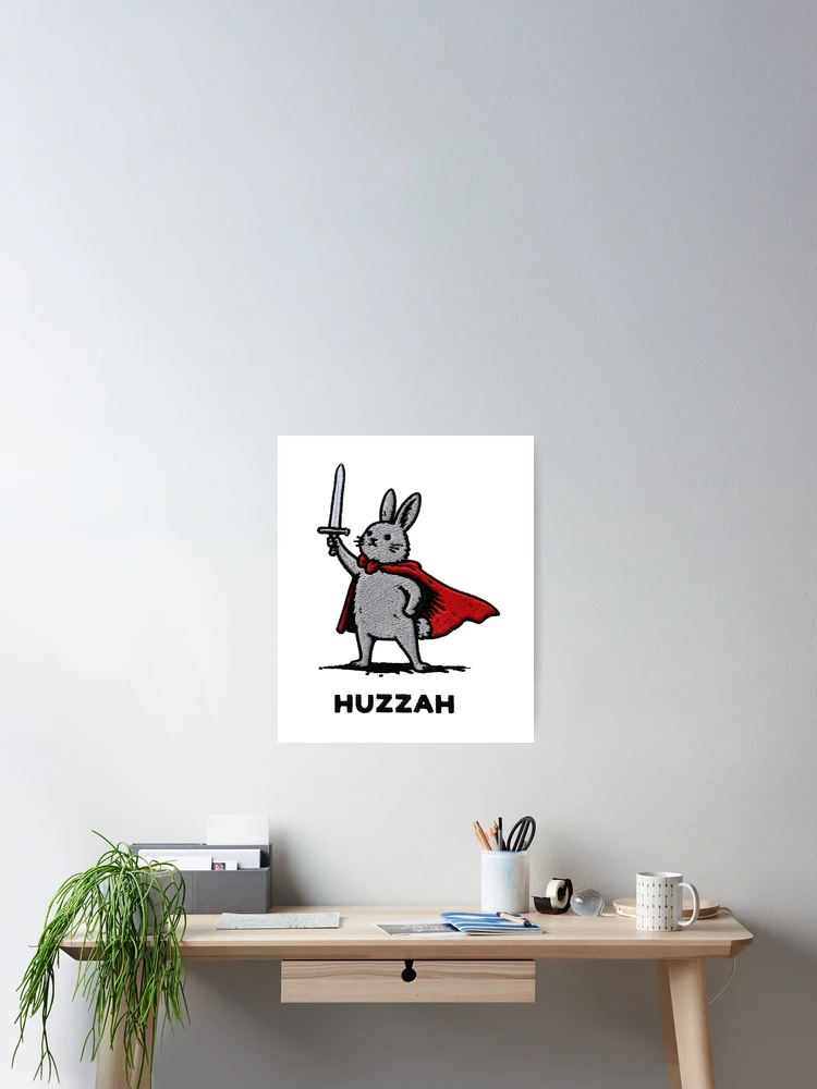 Thumbnail 2 of 3, Poster, Huzzah Rabbit designed and sold by Deaklaszlo.