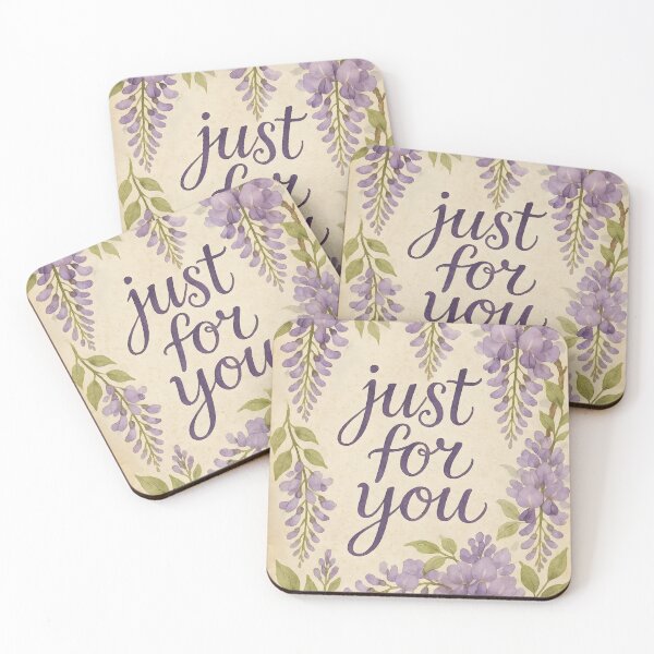 Item preview, Just for You – Wisteria Watercolor Border on Vintage Paper designed and sold by EmeraldeaArt.