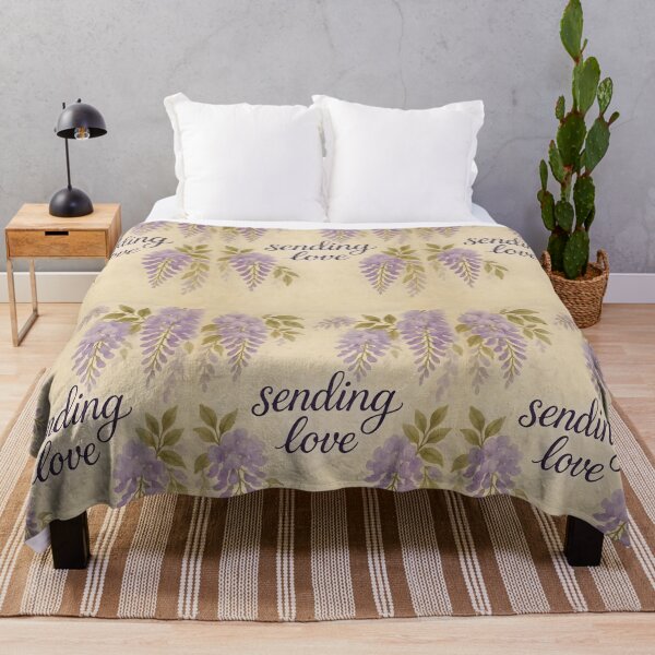 Item preview, Sending Love – Wisteria Watercolor Border on Vintage Paper designed and sold by EmeraldeaArt.
