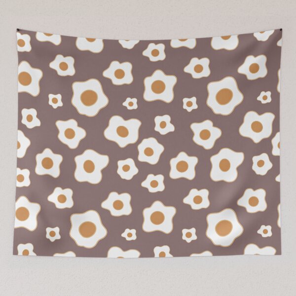 Item preview, Cute Fried Egg Pattern – Playful Food Illustration Seamless Design designed and sold by Rangmanch.