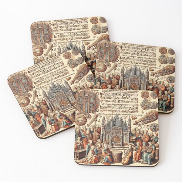 Item preview, Colorful Heavenly Choir – Medieval Sacred Music Illustration designed and sold by Sybille-Yates.